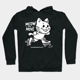 Cute Cat Rollerblading Summer Gift Hoodie